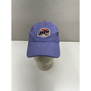 Acme Apparel Miller Lite Baseball Hat Purple Adjustable Beer Cap